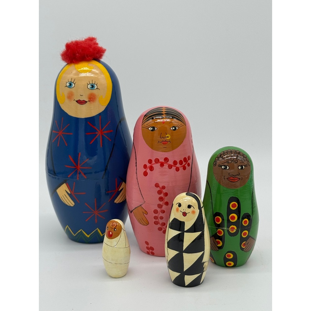 Maria Vinka IKEA Jutanas Matryoshka Nesting Dolls Vintage 90s Set of 5 Signed